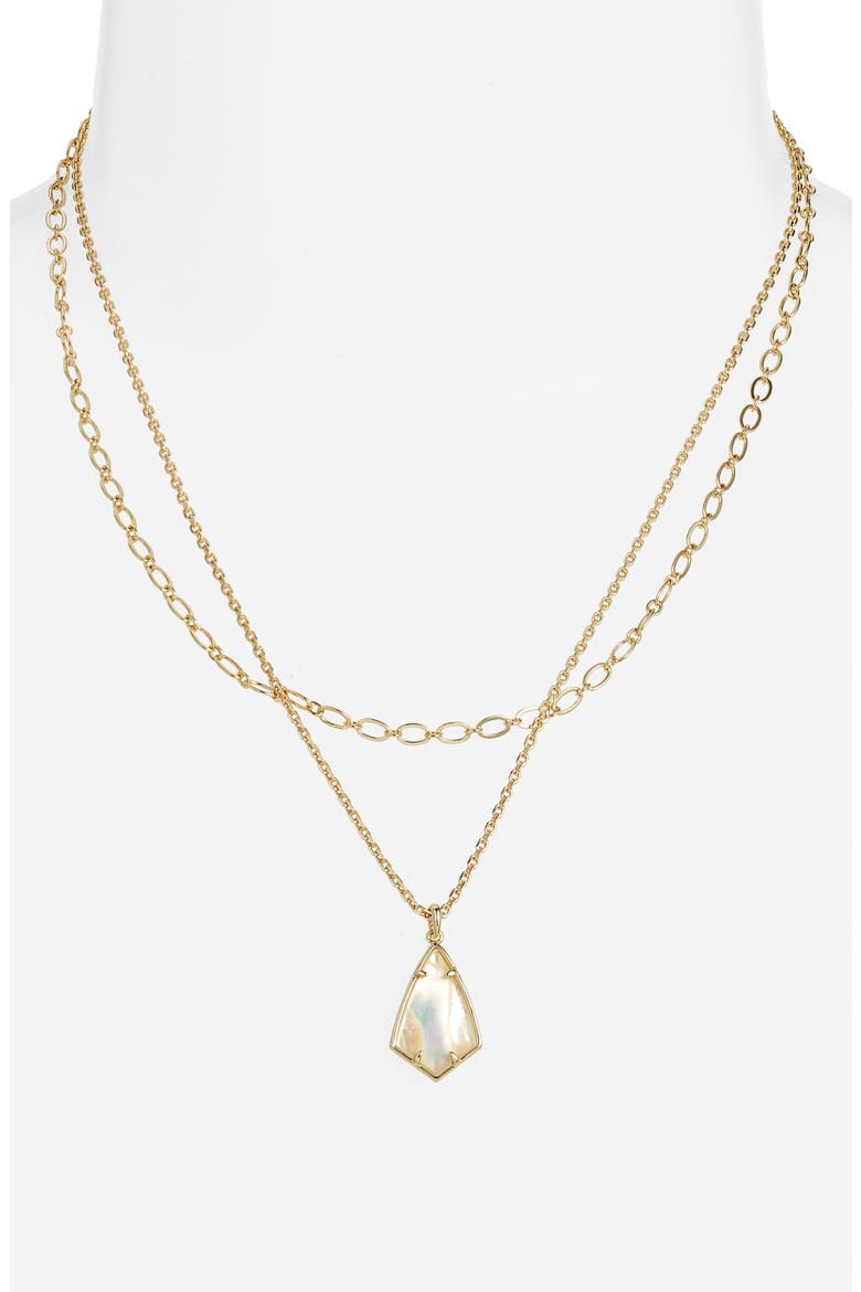Camry Layered Pendant Necklace, Alternate, color, GOLD IRIDESCENT ABALONE
