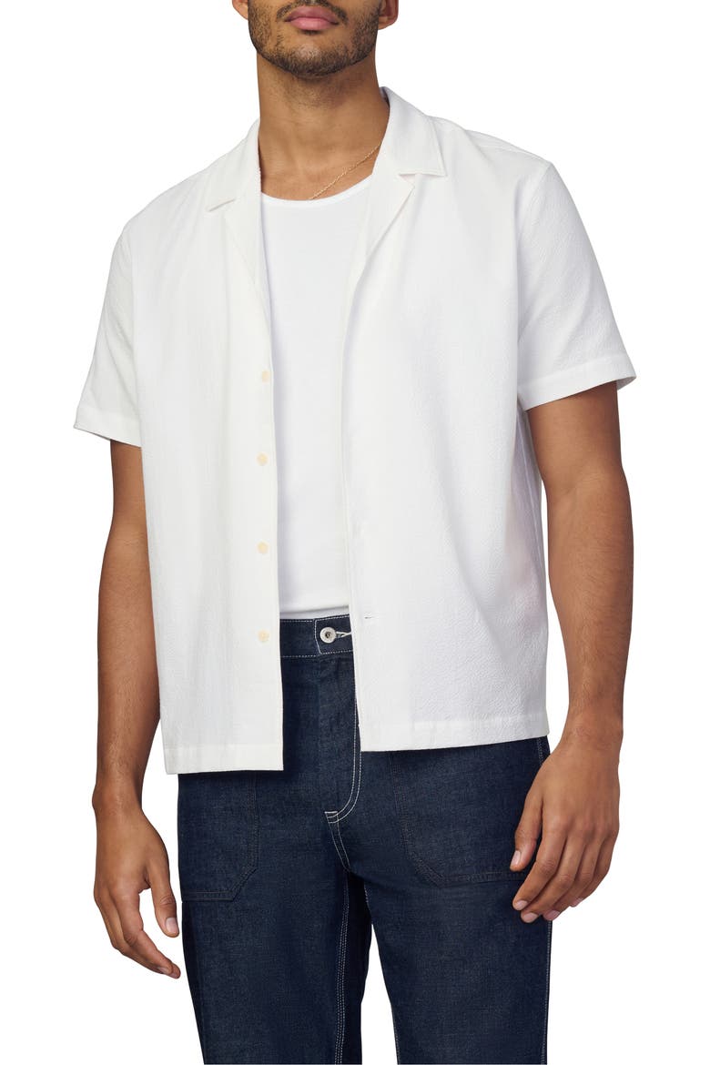 Seersucker Camp Shirt, Main, color, OPTIC WHITE