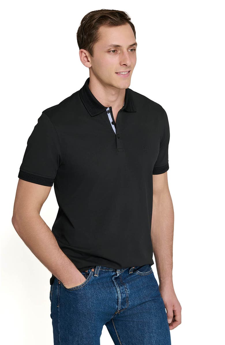 CONSTRUCT Slim Fit Short Sleeve Solid Polo, Alternate, color, Black
