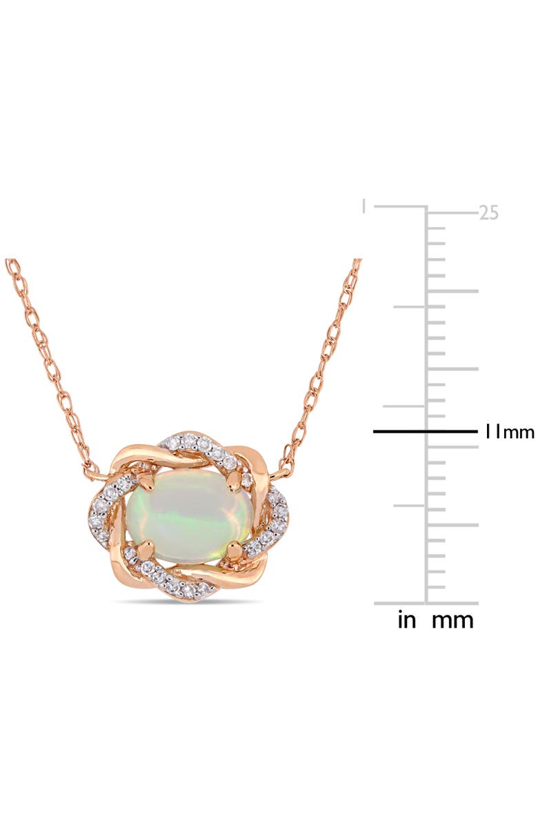 Julianna B. Opal & Diamond Halo Necklace 10K, Alternate, color, 10K Rose Gold