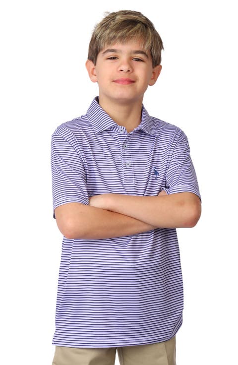 Kids' Stripe Print Performance Knit Polo (Big Kid)