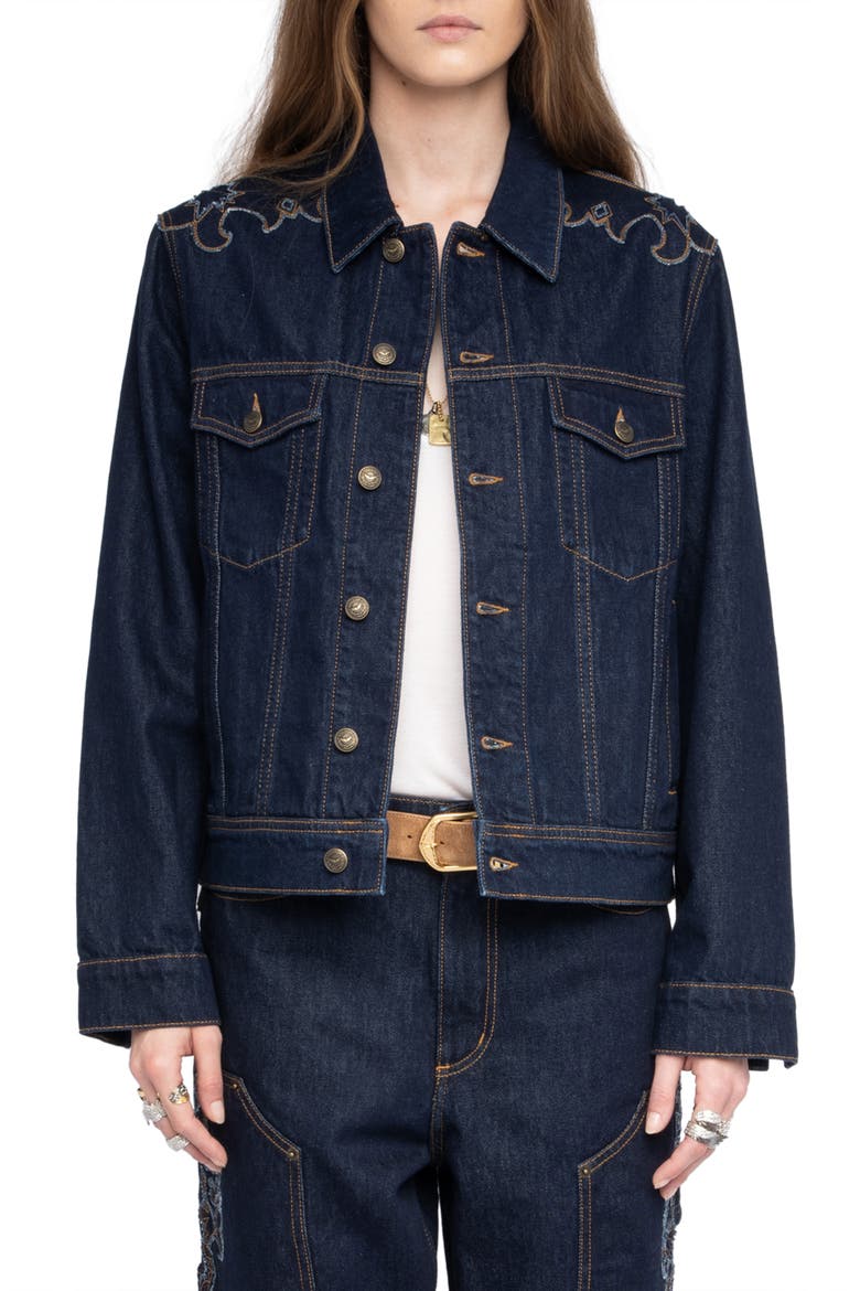 Bases Western Denim Jacket, Main, color, BRUT