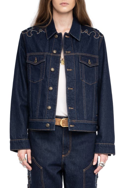 Zadig & Voltaire Bases Western Denim Jacket In Blue