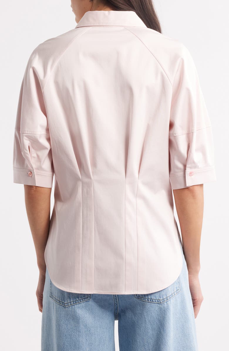 BOSS Belaurena Puff Elbow Sleeve Button-Up Shirt, Alternate, color, Crystal