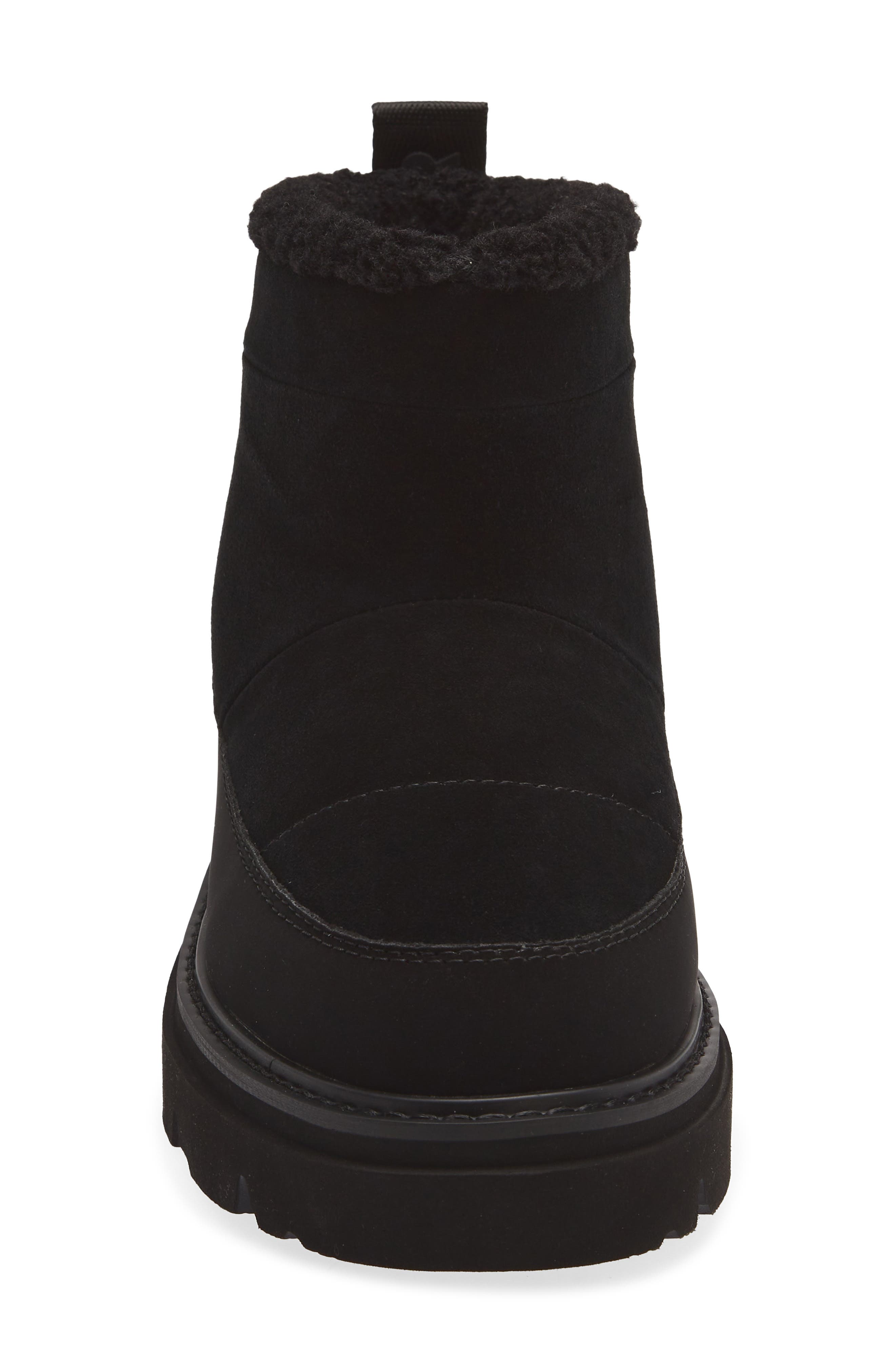 Aura Mini Leather Bootie, Alternate, color, BLACK