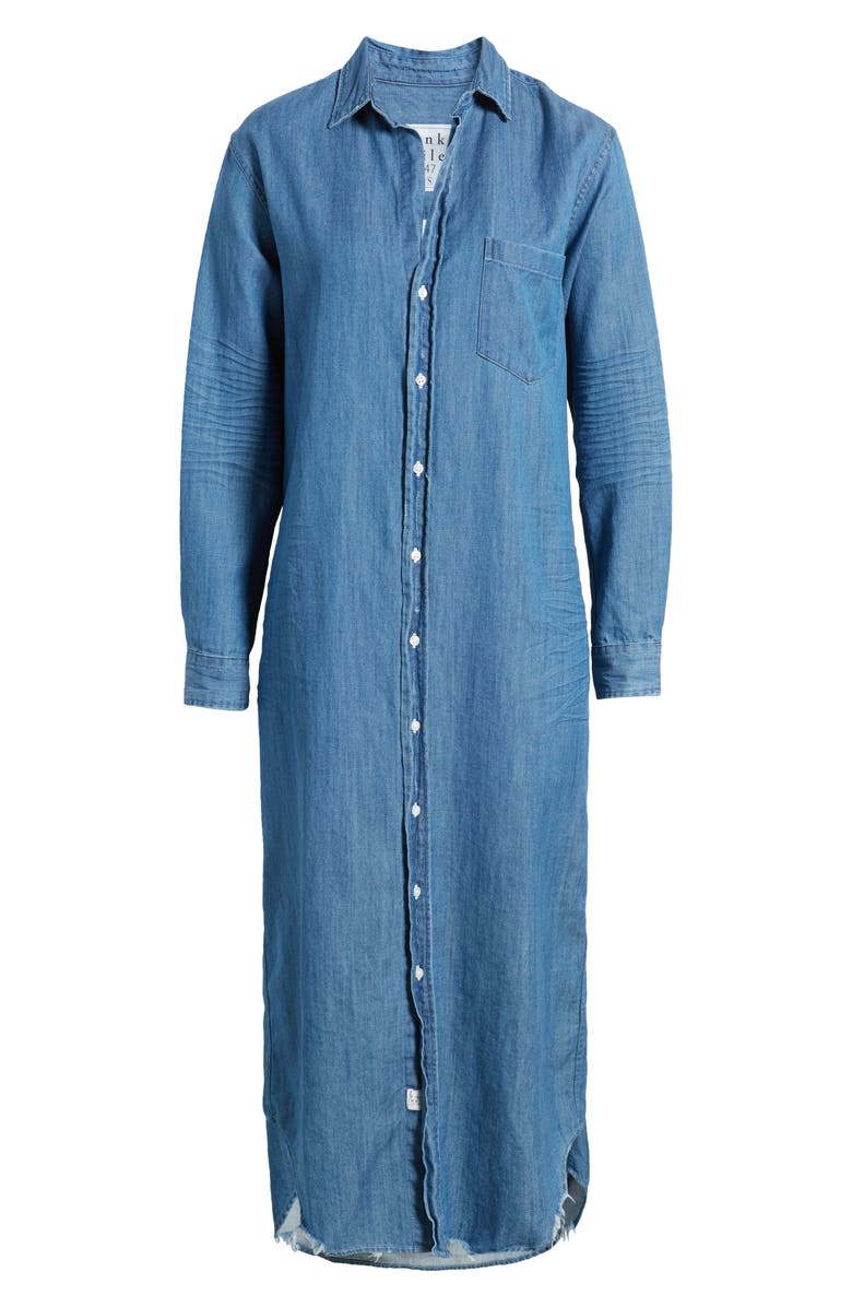 Frank 
Eileen Rory Long Sleeve Denim Maxi Shirtdress, Alternate, color, Vintage Stonewashed Indigo