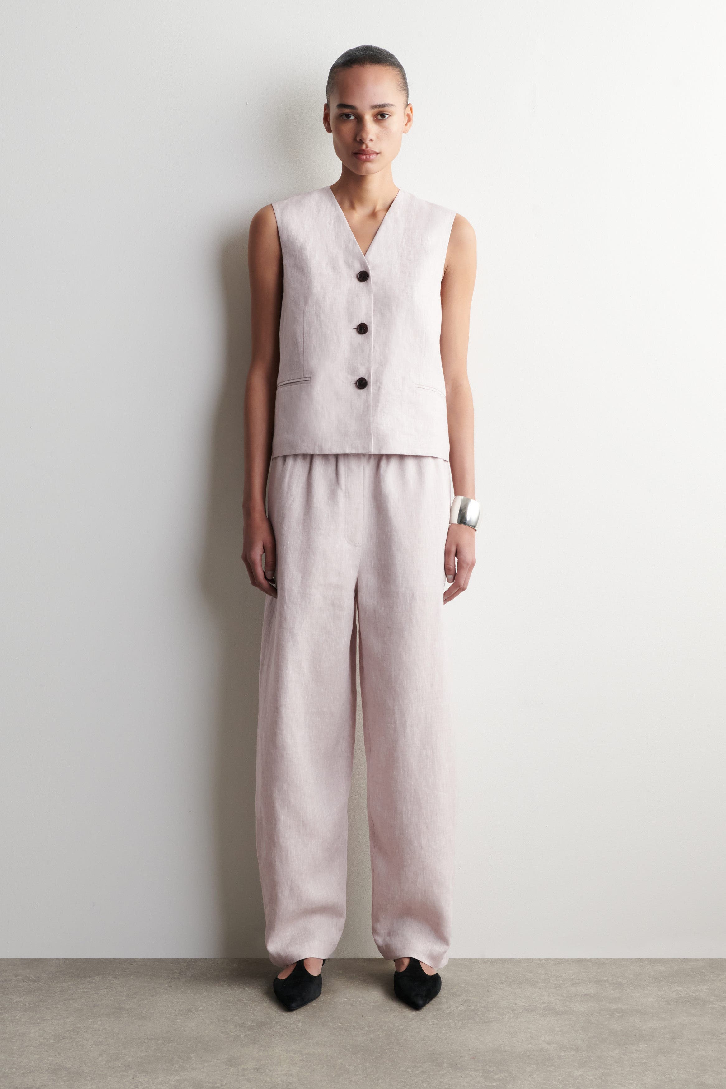 Elasticated Linen Barrel-Leg Pants - image 5