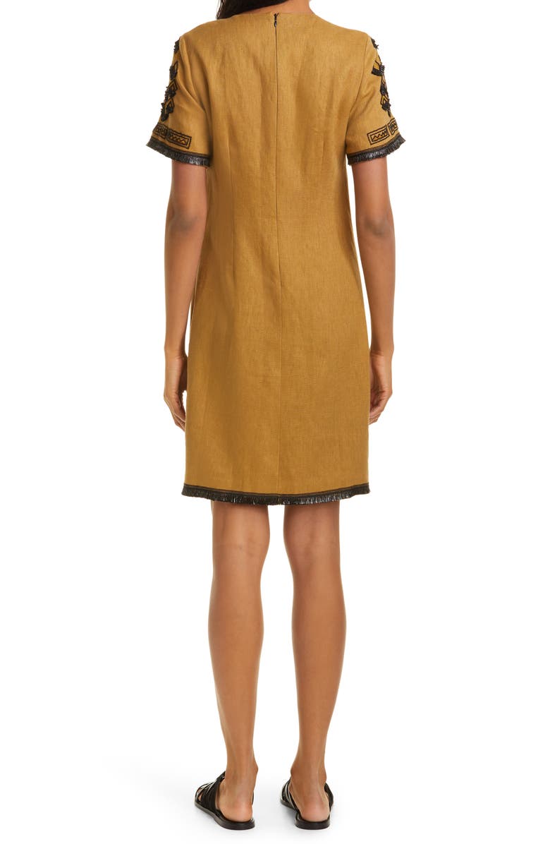 KOBI HALPERIN Gia Beaded Linen Dress, Alternate, color,