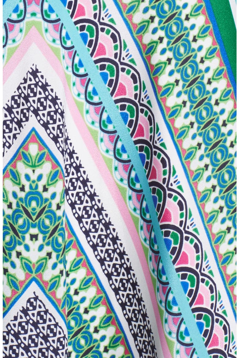 Scarf Print Chiffon Maxi Dress, Alternate, color, BLUE GREEN PRINT