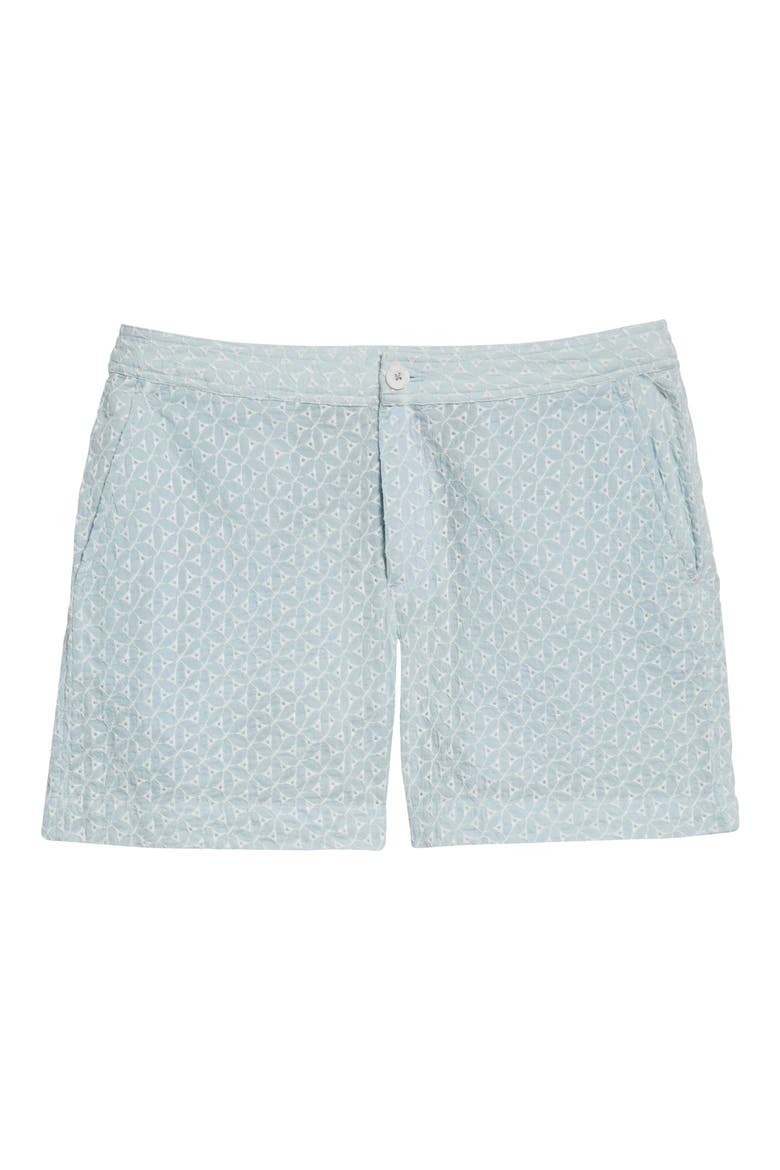 Men's Pines Textured Flat Front Shorts, Alternate, color, LIGHT BLUE/ IVORY