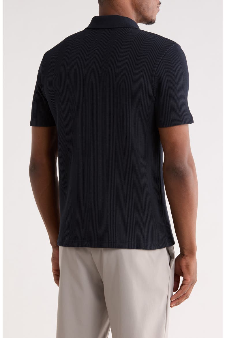 Variegated Waffle Polo, Alternate, color, COASTAL