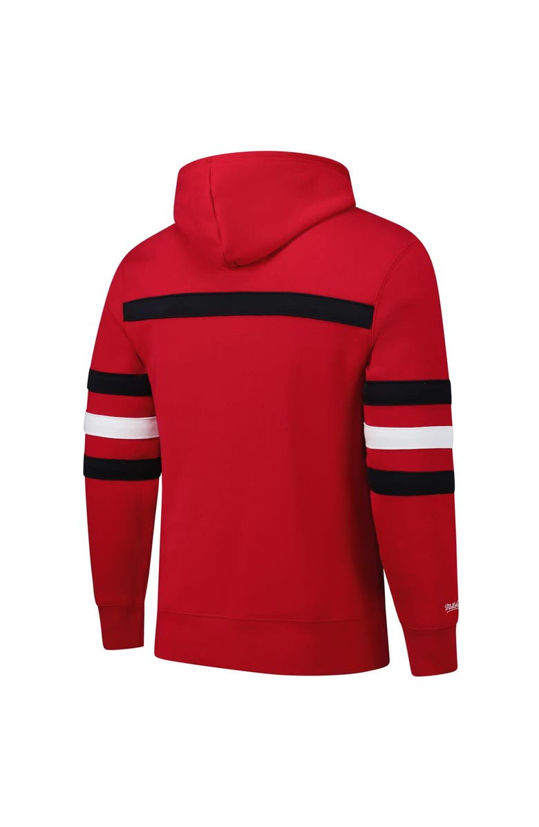 Mitchell & Ness Men's  Scarlet San Francisco 49ers Vintage Logo Head Coach Fleece Pullover Hoodie, Alternate, color, 