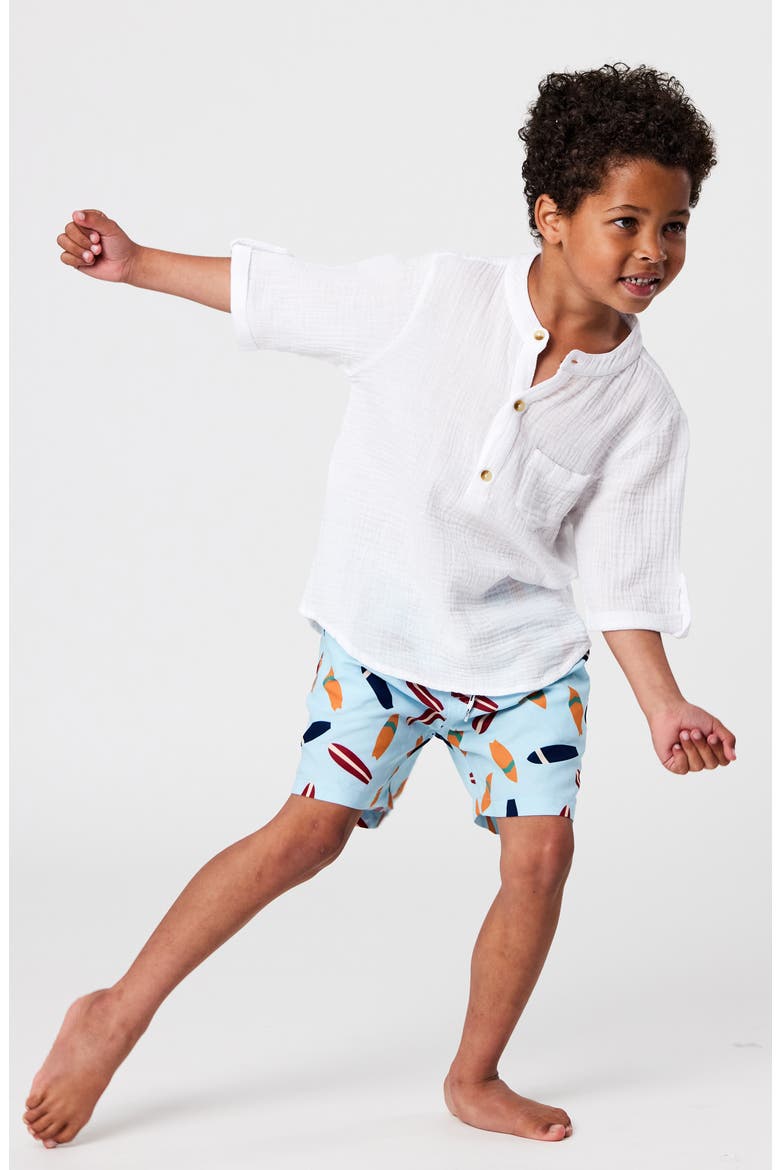 Kids' Frankie Cotton Gauze Shirt, Alternate, color, WHITE