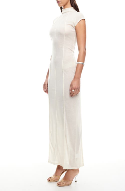 Lioness Redefined Exposed Seam Semisheer Maxi Dress In Cream