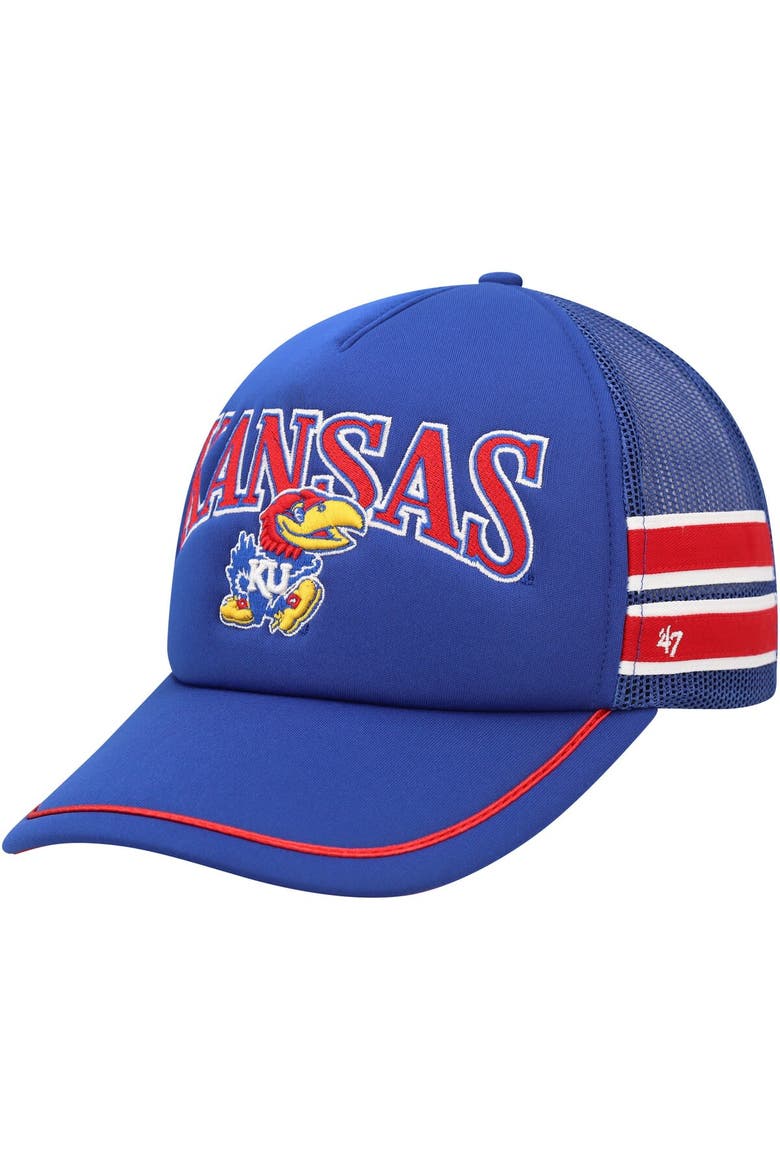 Men's '47 Royal Kansas Jayhawks Sideband Trucker Adjustable Hat, Main, color, Royal