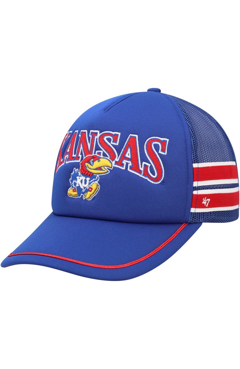 '47 Men's '47 Royal Kansas Jayhawks Sideband Trucker Adjustable Hat, Main, color, Royal