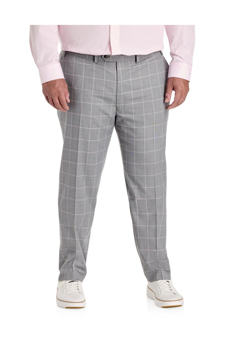 Michael Kors Big
Tall Windowpane Suit Pants, Main, color, Grey