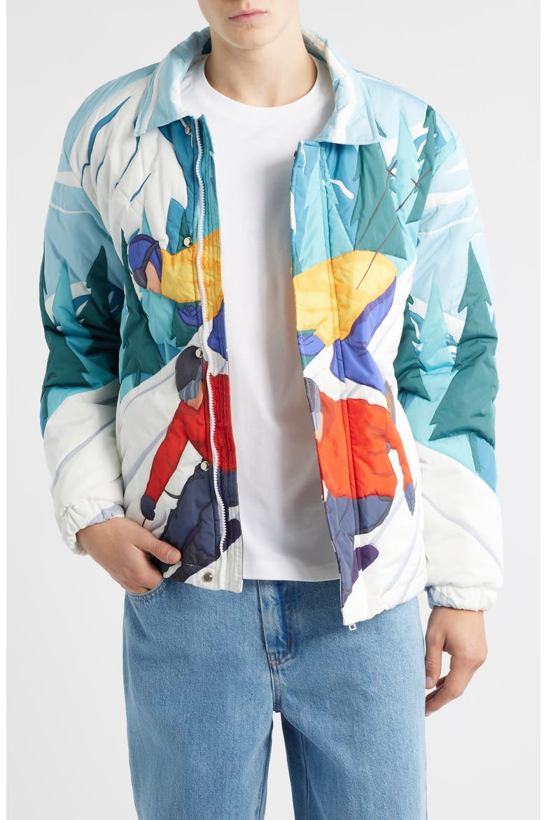 Ski Puffer Jacket, Main, color, BLUE