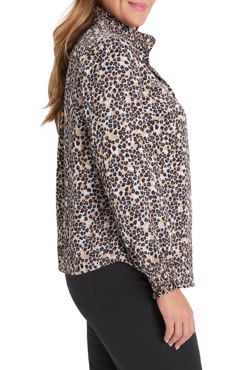 NIC+ZOE Little Leopard Long Sleeve Top, Alternate, color, Neutral Multi