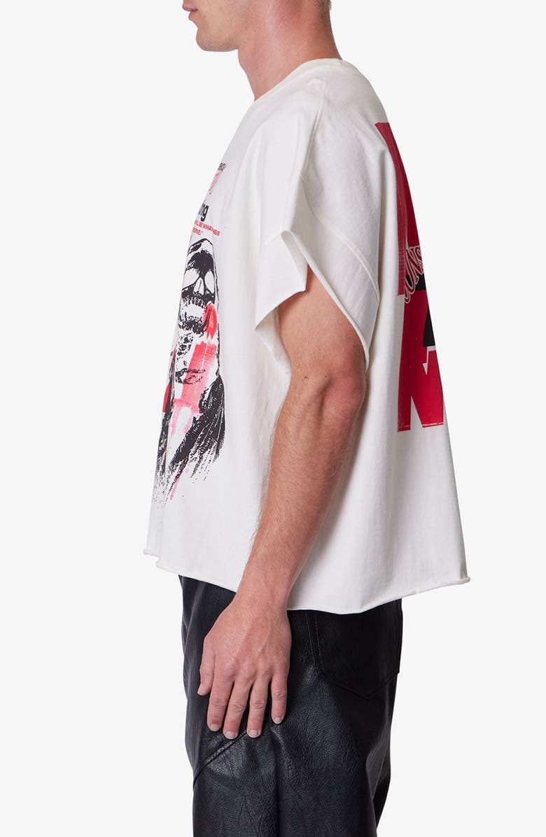 mnml Grim Graphic Cutoff T-Shirt, Alternate, color, Off White