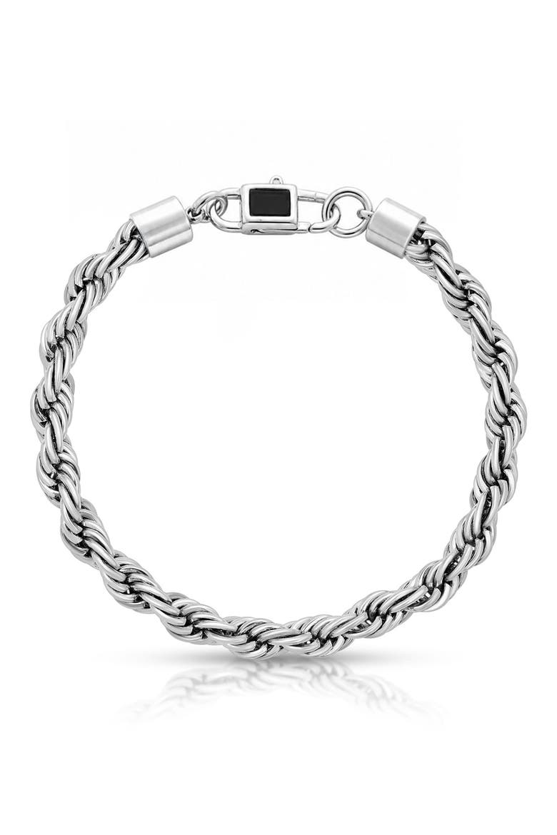 Men's Classic Silver Rope Bracelet, Main, color, SILVER