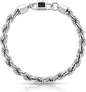 Mr. Ettika Men's Classic Silver Rope Bracelet