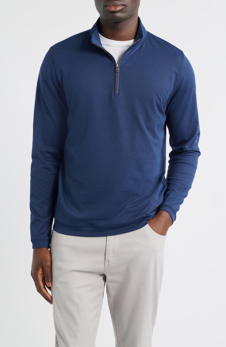 Peter Millar Crown Crafted Albatross Quarter Zip, Main, color, Navy