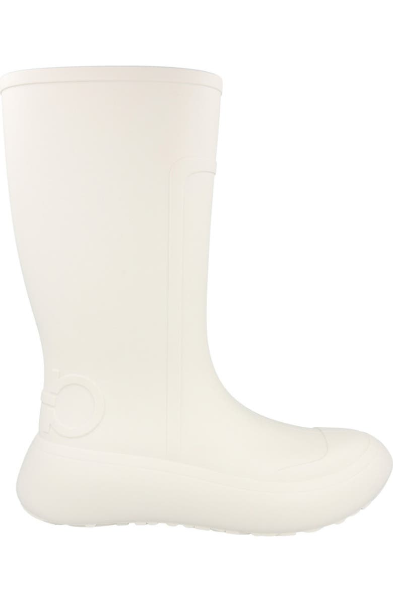 FERRAGAMO Gancini Logo Rain Boot, Alternate, color, Off White