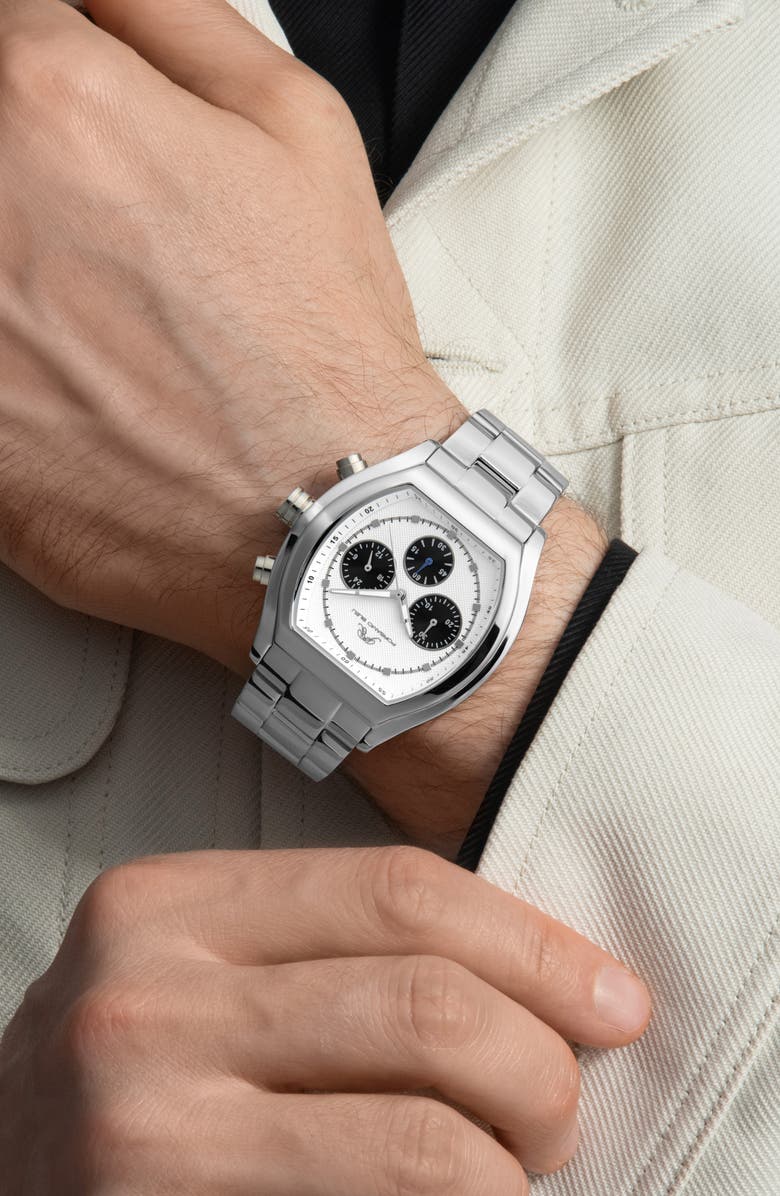 PORSAMO BLEU Roman Chronograph Bracelet Watch, 42mm, Alternate, color, Silver