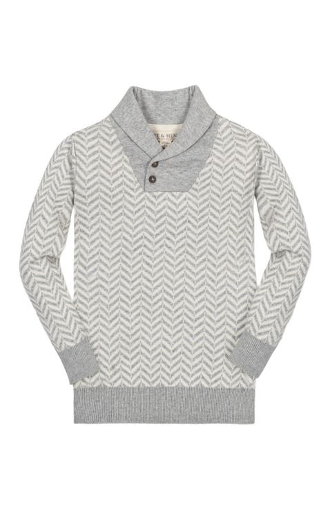 Baby Boys' Organic Intarsia Shawl Collar Sweater, Infant