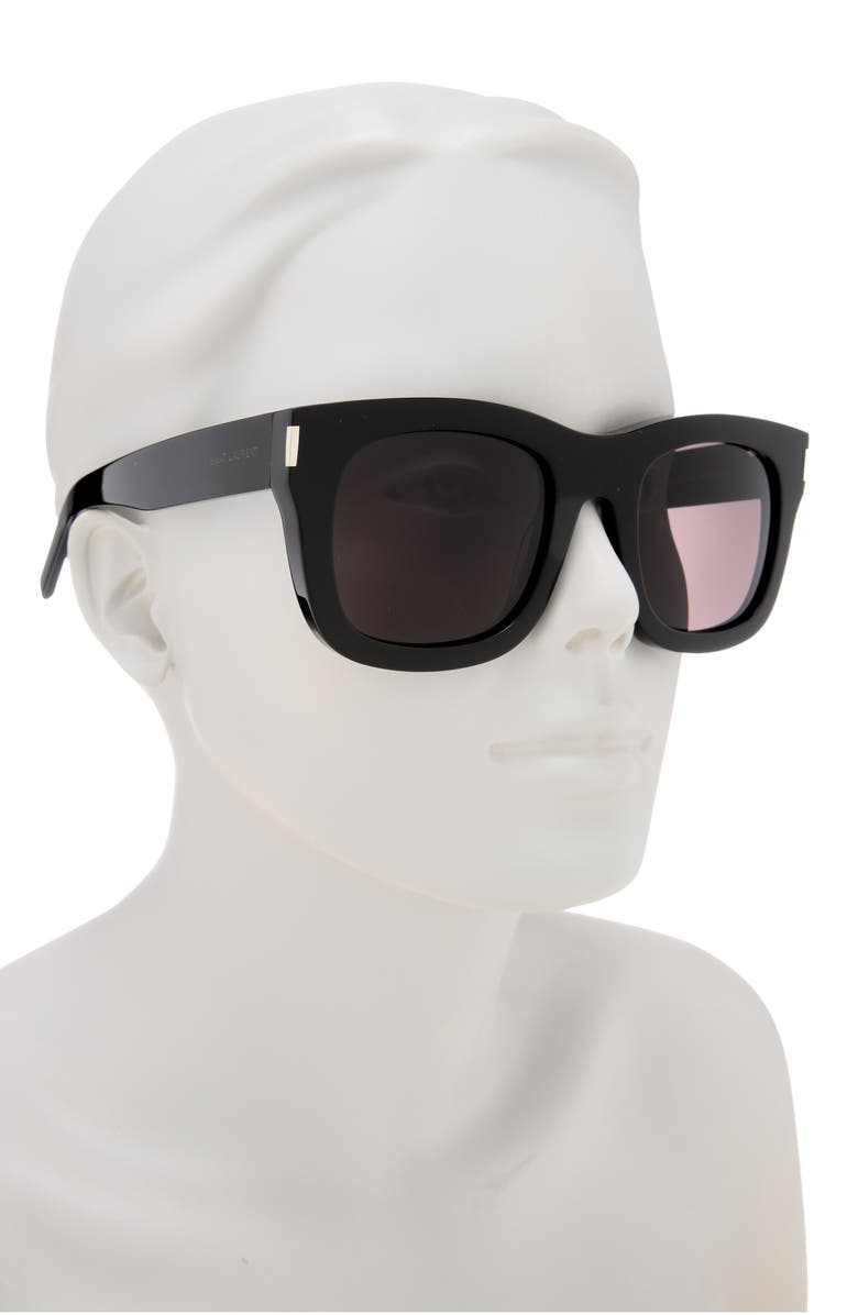 Saint Laurent 55mm Square Sunglasses, Alternate, color, Black Black Black