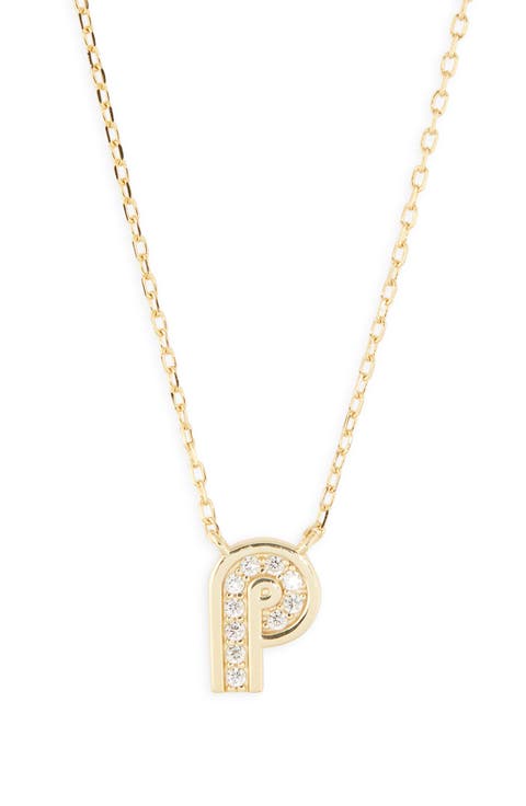Cubic Zirconia Initial Pendant Necklace