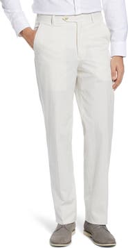 Berle Flat Front Stripe Cotton Seersucker Pants