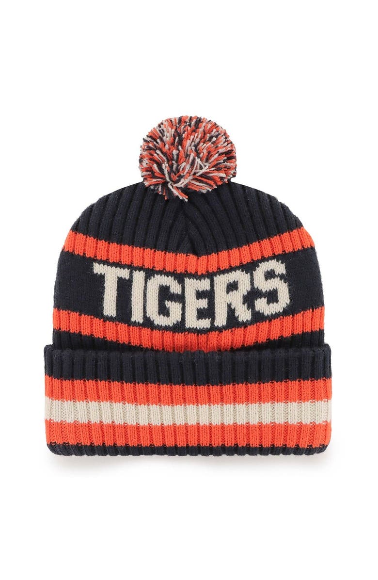 '47 Men's '47 Navy Detroit Tigers Bering Cuffed Knit Hat with Pom, Alternate, color,