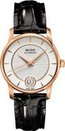 MIDO Baroncelli Diamond Automatic Leather Strap Watch, 33mm