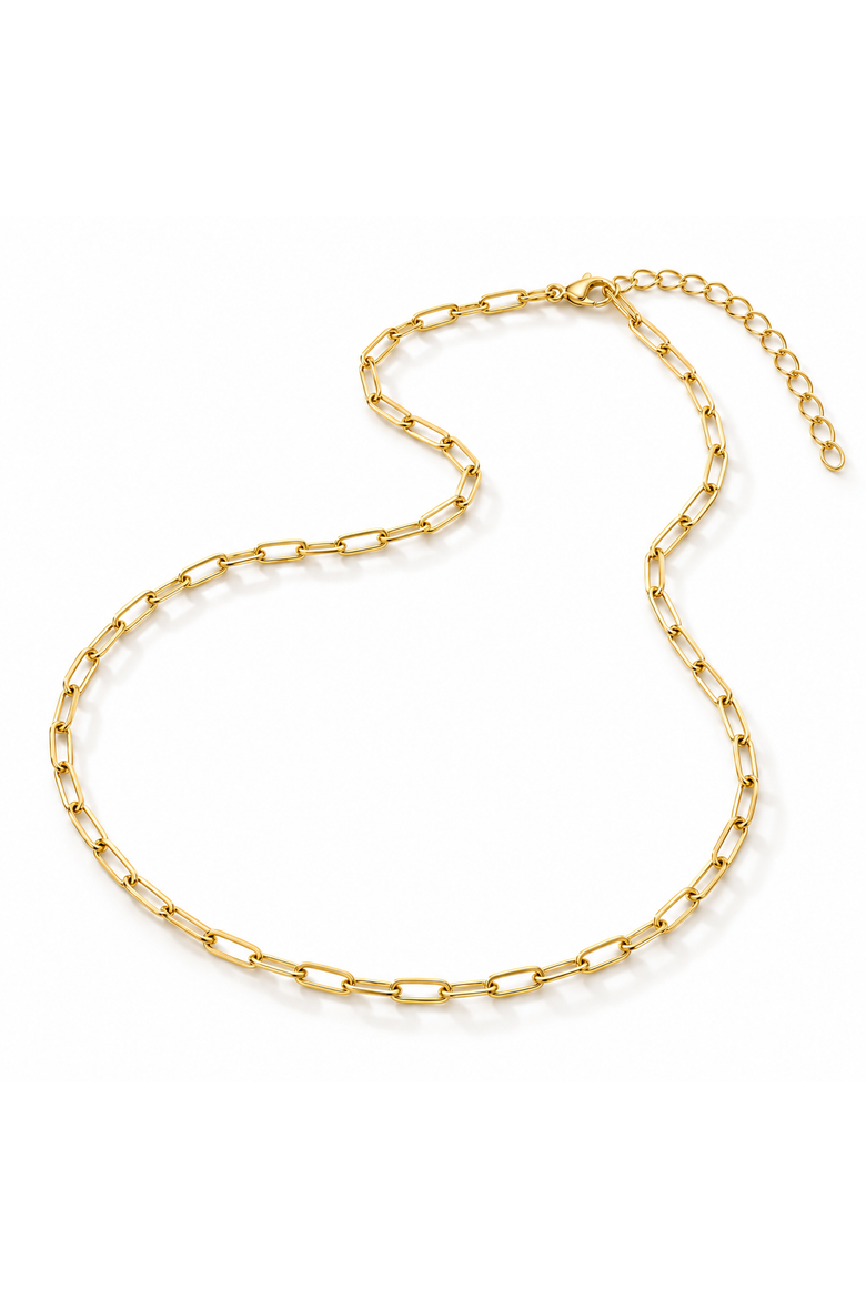 Gold-Tone Paperclip Choker Necklace, Main, color, Gold