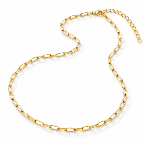 Gold-Tone Paperclip Choker Necklace