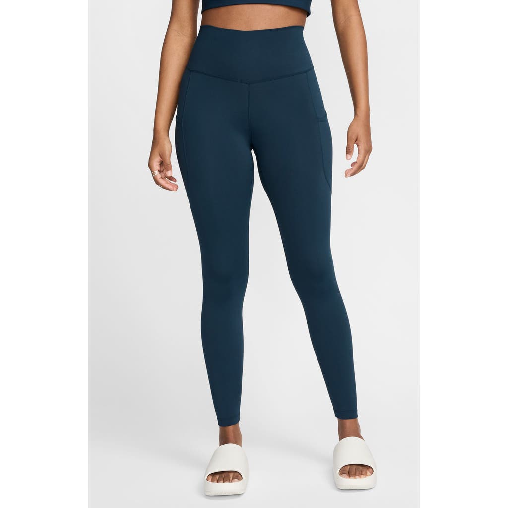 Nike Women's One High-waisted 7/8 Leggings With Pockets In Armrnv/black