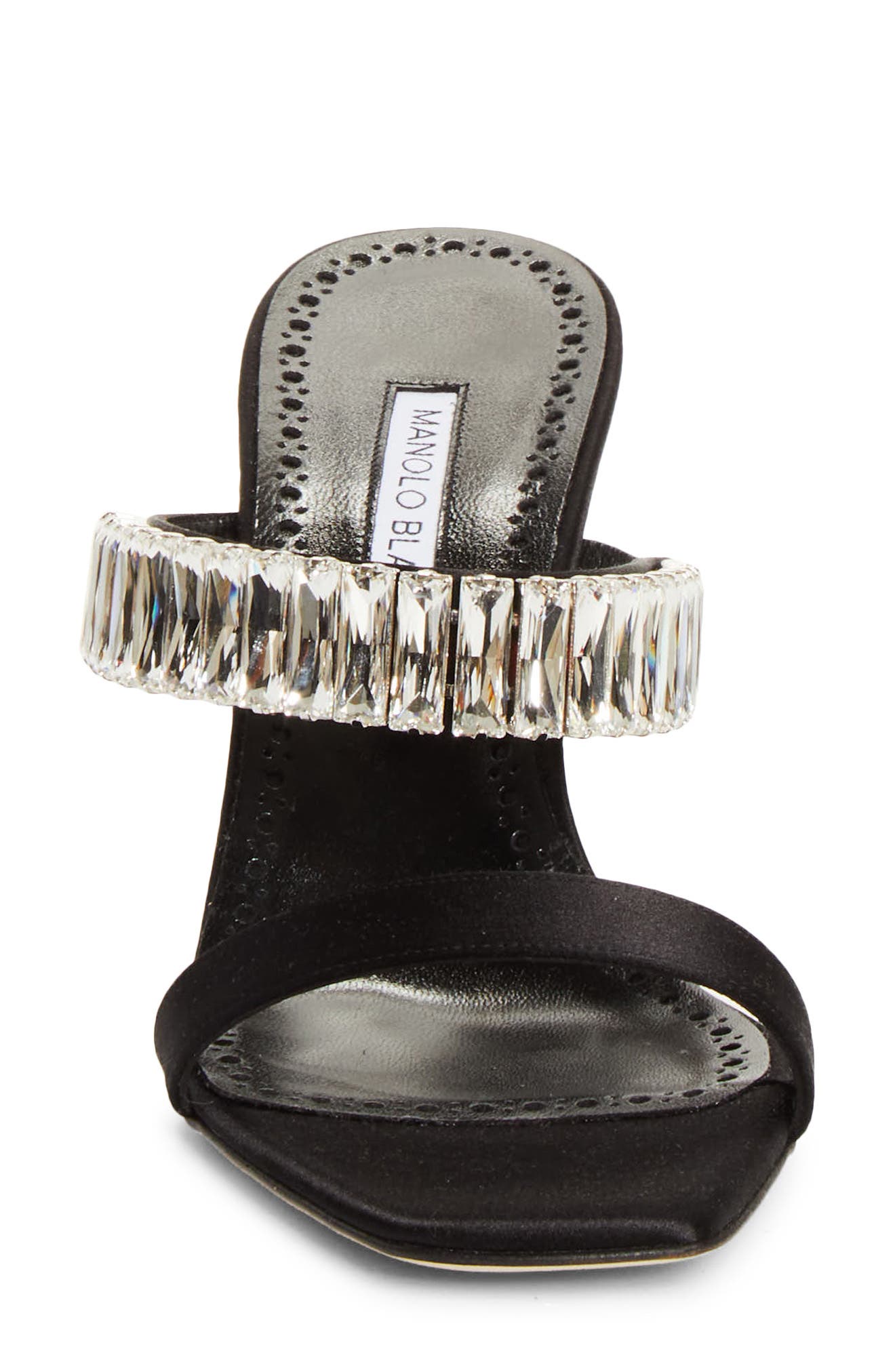 Manolo Blahnik Sako Bay Crystal Embellished Sandal, Alternate, color, Black