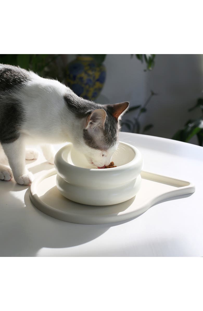 Catenary Halo Elevated Cat Bowl, Alternate, color, White