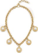 SAACHI Imitation Pearl Framed Charm Bracelet