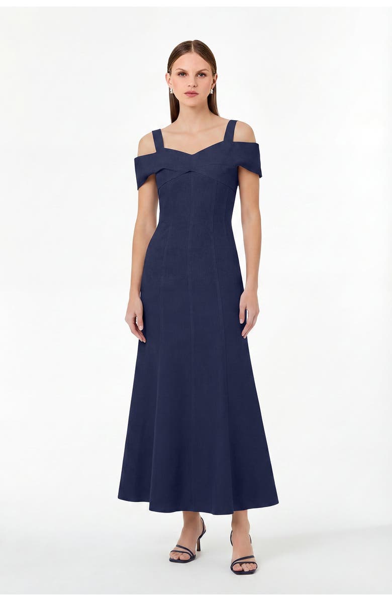 NICHOLAS Ivana Linen Dress, Main, color, Midnight