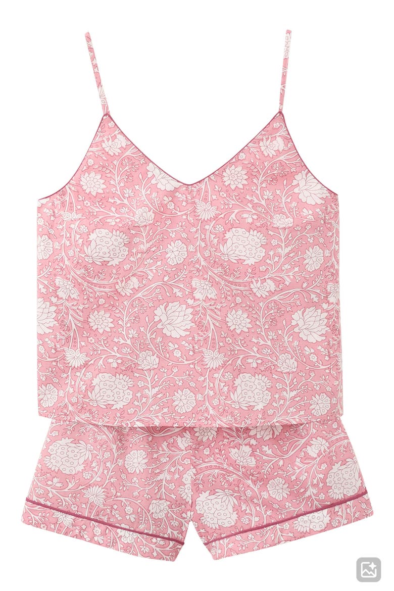 Floral Print Cotton Short Pajamas, Alternate, color, PINK