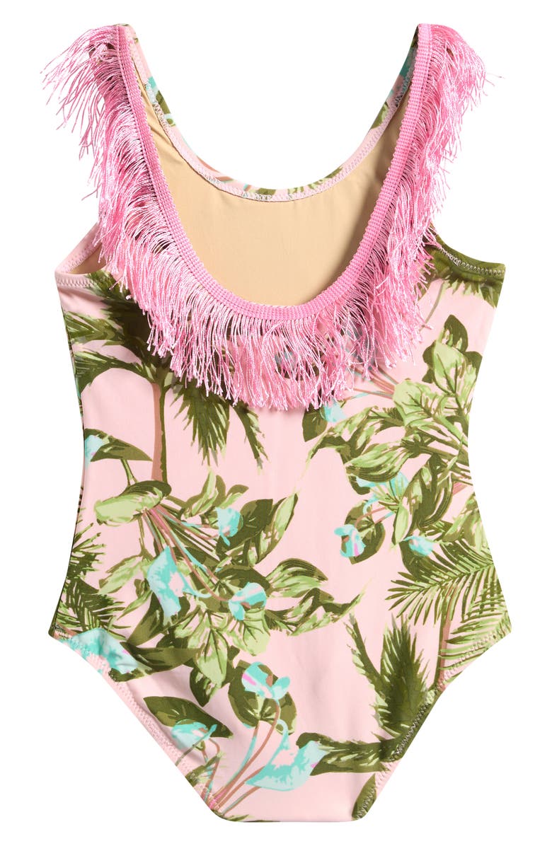 Shade Critters Kids' Fringe Print One-Piece Swimsuit, Alternate, color, Pink