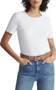 Lafayette 148 New York Stretch Cotton Crewneck T-Shirt