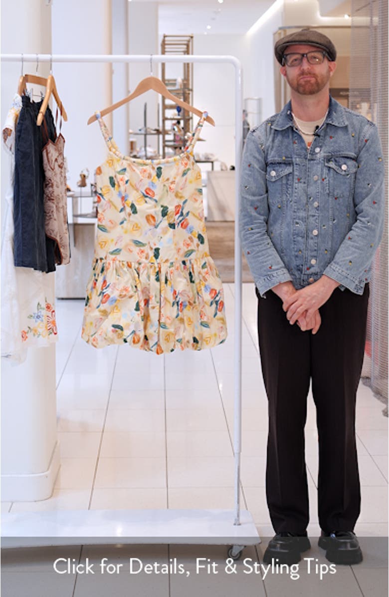 Keyla Floral Bubble Hem Cotton Minidress, sales video thumbnail