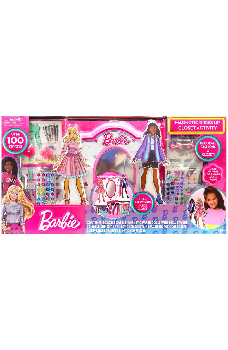 Barbie Magnetic Dress Up Closet Activity, Fashion Design Playset, Kids 3+, Main, color, Multicolored