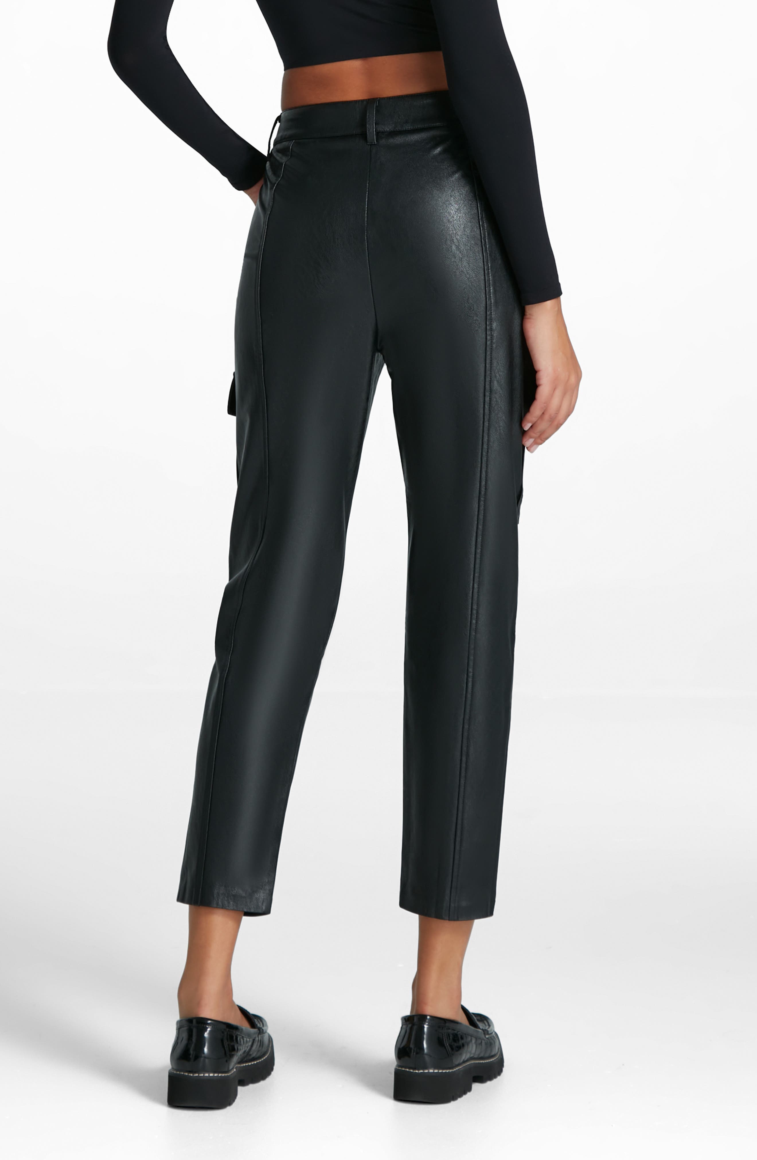 Faux Leather Cargo Pants - image 2