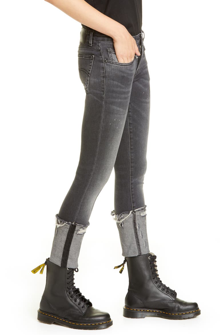 Kate Cuffed Skinny Jeans, Alternate, color, ORION BLACK