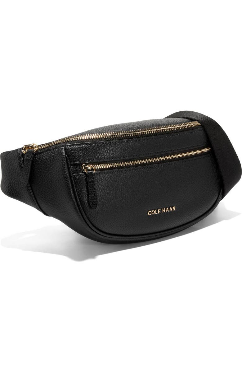 Cole Haan Mackenna Leather Belt Bag, Alternate, color, Black